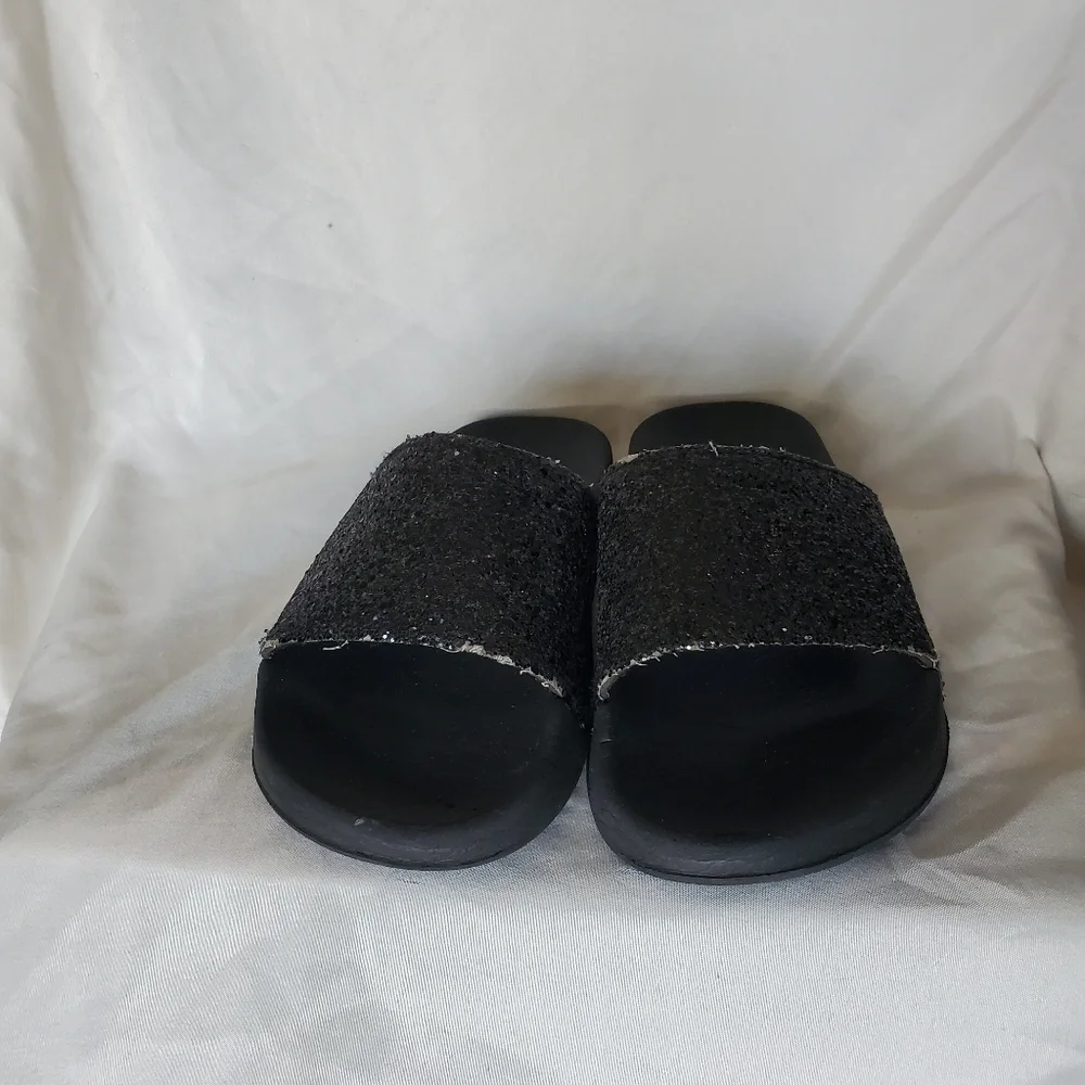 Qupid Girls Shoes Pink Babydoll Ballet Flats Just Be Black Slides Sandals Size 6